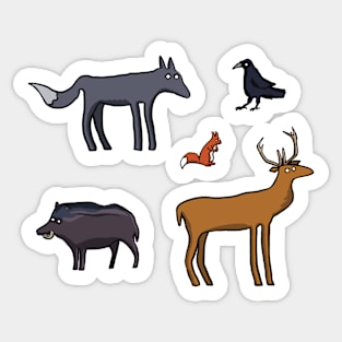 Ancient Briton forest animals Sticker